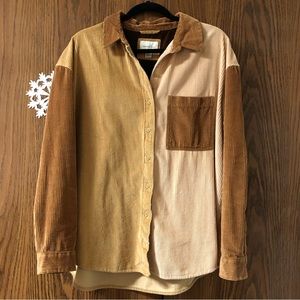 Oversized women’s American eagle corduroy button down shirt